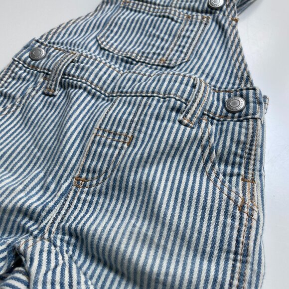 Denim Railroad Stripe Overalls - Picture 3 of 5